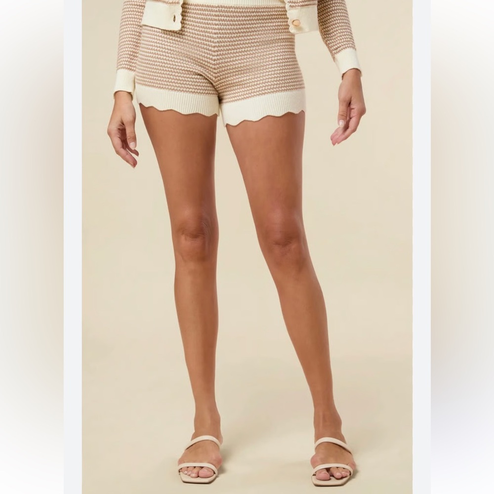 NWT Rachel Parcell Scallop Pull-On Knit Shorts Size Small $98